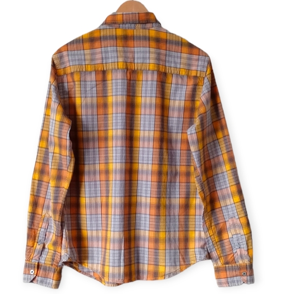AÉROPOSTALE MEN'S YELLOW PLAID LONG SLEEVE BUTTON UP RELAXED SHIRT.SIZE S/P - Picture 2 of 10